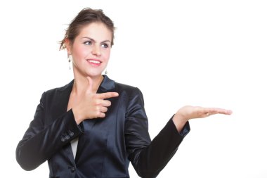 gülümseyen iş kadını gösteren izole