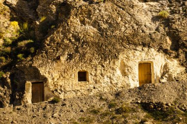 Los Banos 'un eski köyü, Sierra Alhamilla sıradağları, İspanya
