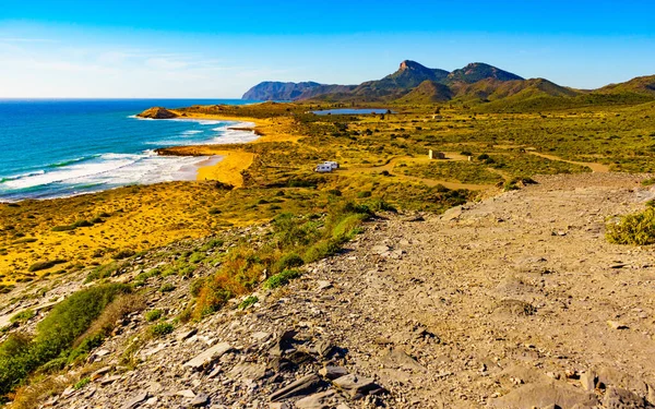 Akdeniz Kıyısı Manzarası Murcia Bölgesinde Sahil Kıyısı Calblanque Bölgesel Parkı — Stok fotoğraf