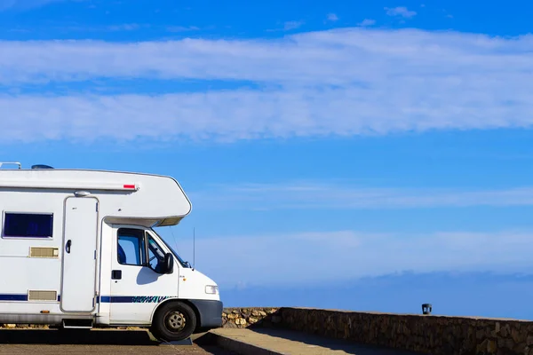 Caravan Camping Mediterranean Coast Spain Vacation Mobile Home — Stock Photo, Image