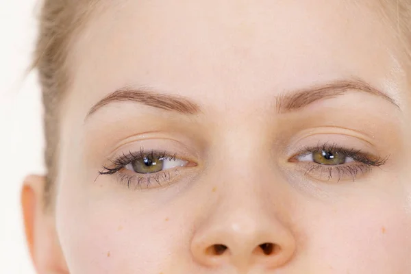 Cara Mujer Joven Sin Maquillaje Belleza Natural Tratamiento Spa Cuidado — Foto de Stock