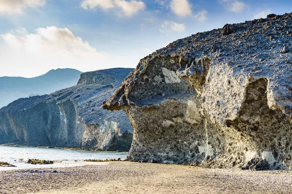 Λιμενικό Τοπίο Στην Ισπανία Παραλία Monsul Στο Cabo Gata Nijar — Φωτογραφία Αρχείου
