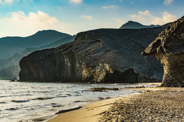 Playa Monsul Paisaje Marino Parque Natural Del Cabo Gata Nijar —  Fotos de Stock