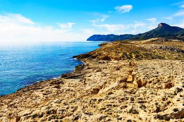 Mediterranean Sea Coast Landscape Rocky Sea Shore Murcia Region Calblanque — Stock Photo, Image