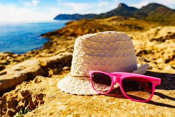 Sombrero Verano Gafas Sol Costa Mediterránea Del Mar Región Murcia — Foto de Stock