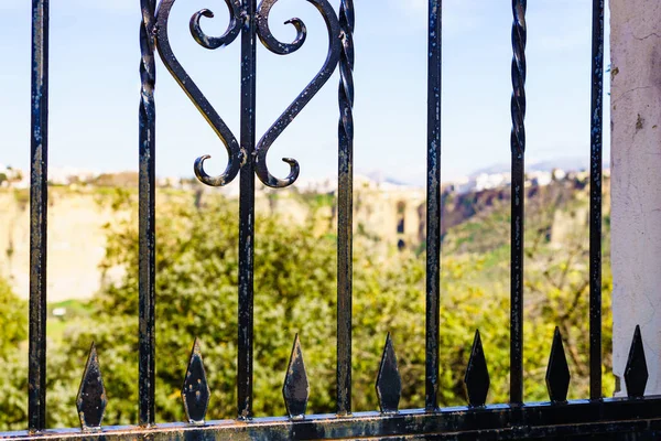 Oude Poort Ronda Stad Bergtop Verte Malaga Andalusië Spanje Toeristische — Stockfoto