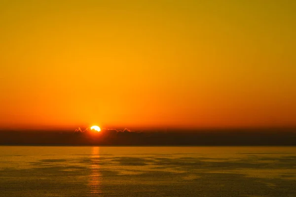 Sunrise Sea Water Surface Sun Horizon Morning Seascape — Stock Photo, Image