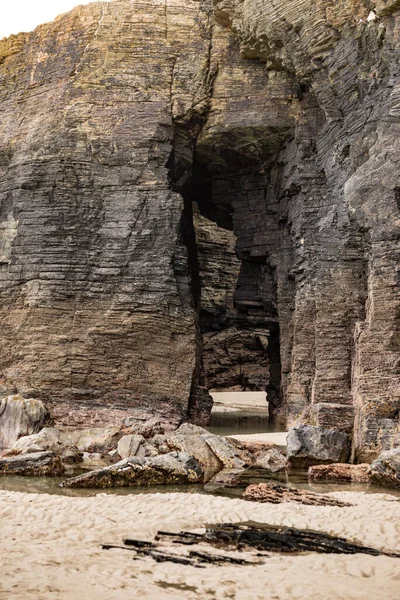 Rotsformaties Cathedral Beach Galicië Spanje Playa Las Catedrales Catedrais Ribadeo — Stockfoto