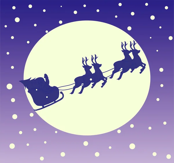 Père Noël dans un traîneau — Image vectorielle