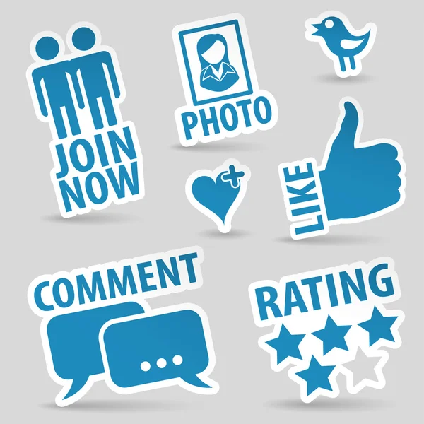 Definir ícones de mídia social — Vetor de Stock