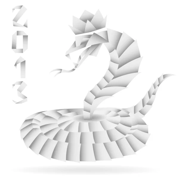 Papier Origami Serpent avec 2013 Année — Image vectorielle