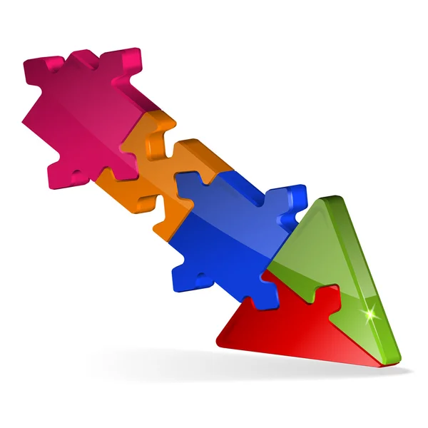 Puzzle 3D Flèche — Image vectorielle