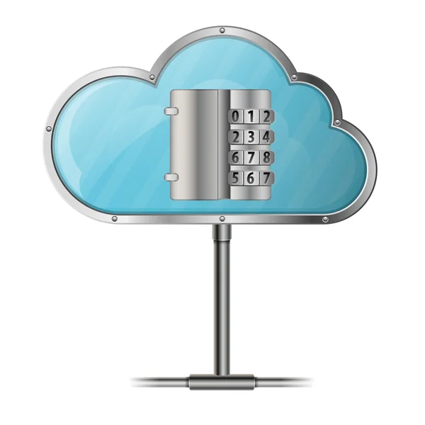 Security Concetto di cloud computing — Vettoriale Stock