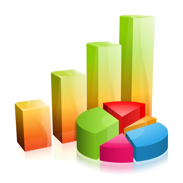 Grafico di vetro 3d. Concetto - Successo nelle imprese — Vettoriale Stock