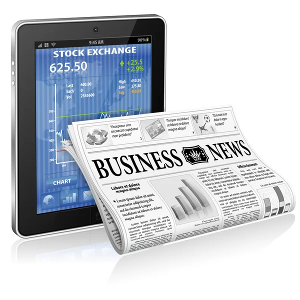 Concepto de negocios y noticias — Vector de stock