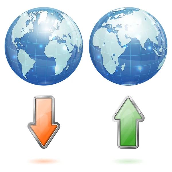 Carregar e baixar conceito global —  Vetores de Stock