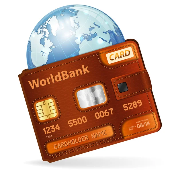 Wereld creditcard concept — Stockvector