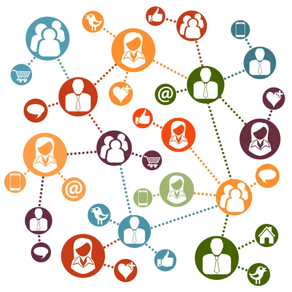 Sosyal ağ kavramı — Stok Vektör
