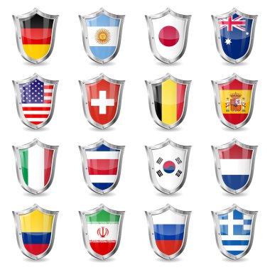 Soccer Flags on Shields clipart