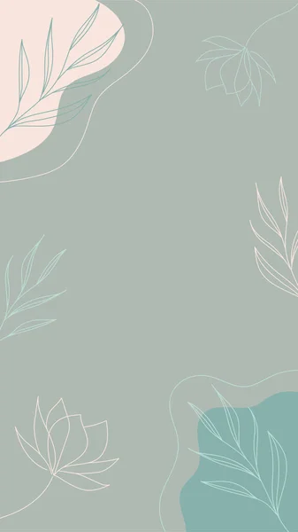 Soyut Botanik dikey arkaplan, Soyut Yapraklar ve Çiçekler manolya, dekorasyon tasarımı için çizgi sanatı.