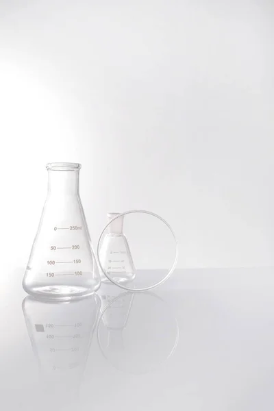 Background Branding Product Presentation Empty Hemical Biological Science Laboratory Glassware — Stock Photo, Image