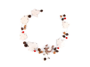 Kış tatili, çevre dostu Noel dekoru. Sıfır Ziyan Tatili