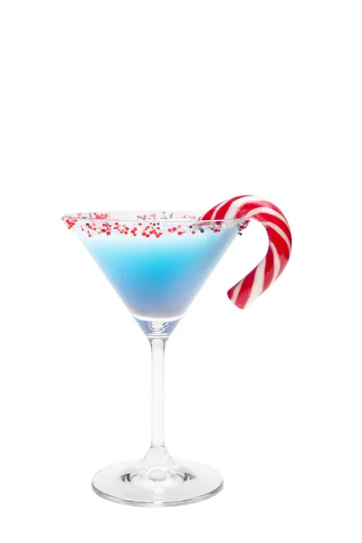 Cóctel Algodón Azul Sobre Fondo Blanco Una Bebida Festiva Para — Foto de Stock