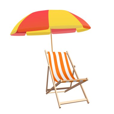 Chair and beach umbrella vector vector Chair and beach umbrella vector vector