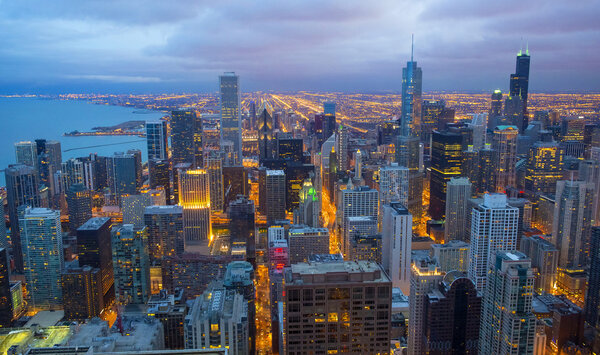 The Chicago skyline seen from hancock tower
