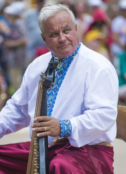 Український музикант з бандура — стокове фото