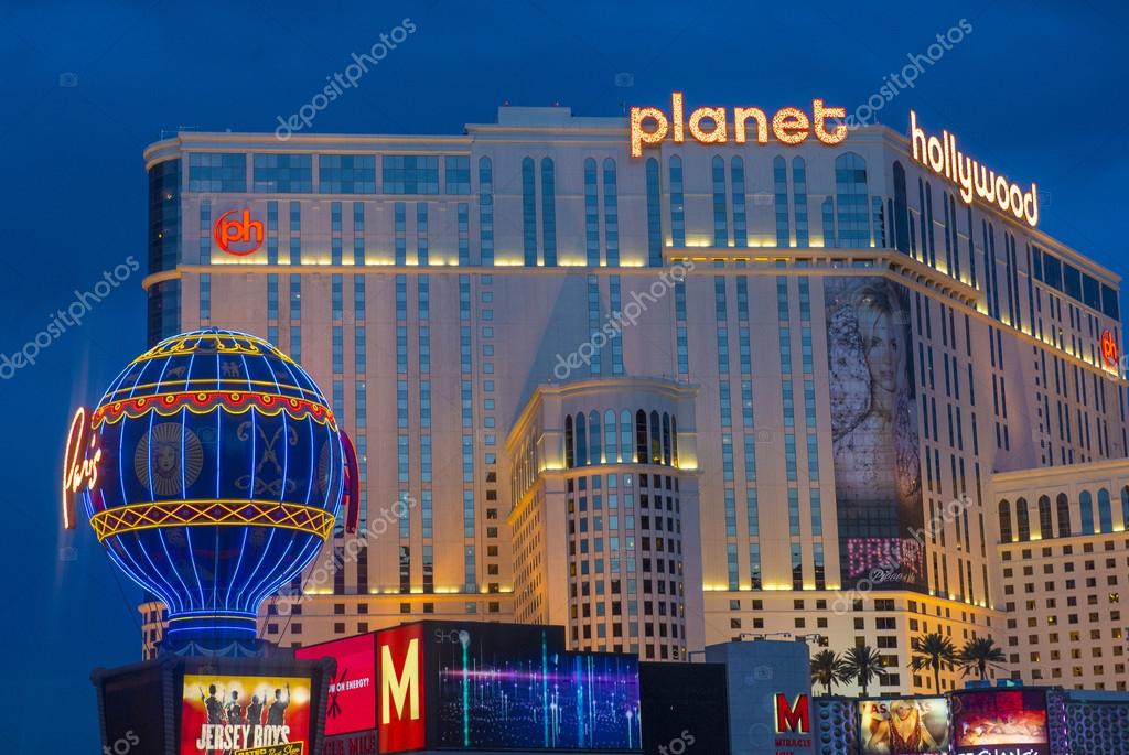 Parigi E Pianeta Hollywood Las Vegas Immagine Stock Editoriale