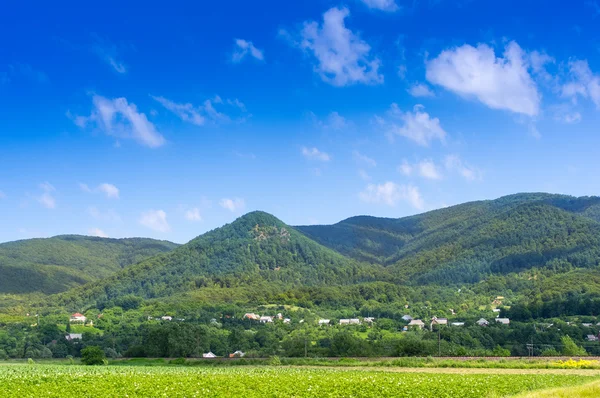 A small village in the big mountains — Stock Photo, Image