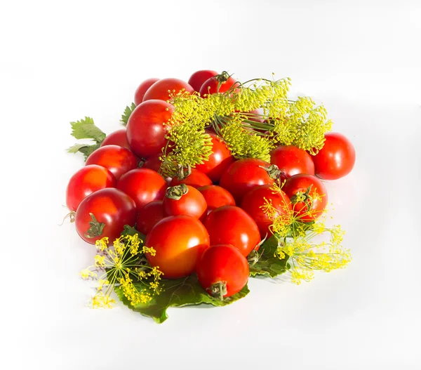 Handful of small tomatoes — Stock Photo, Image