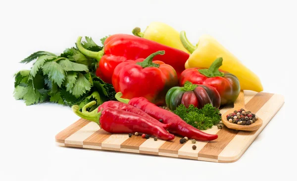 Mixture of different varieties of peppers — Stock Photo, Image