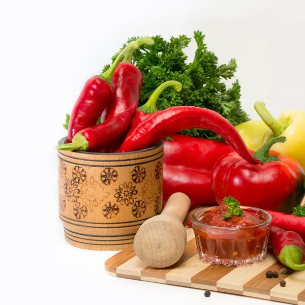 Mixture of different varieties of pepper — Stock Photo, Image