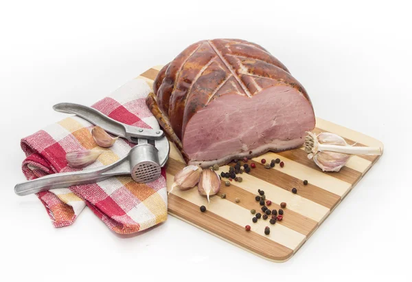 Carne di maiale con aglio e pimento . — Foto Stock