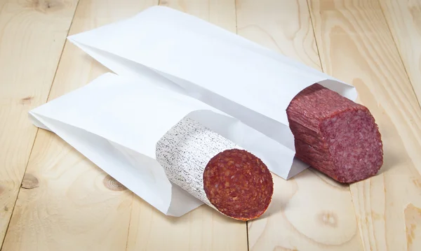 Salami package — Stock Photo, Image