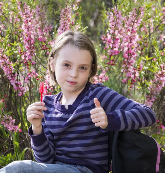 Little girl with lollipop — Stock Photo, Image