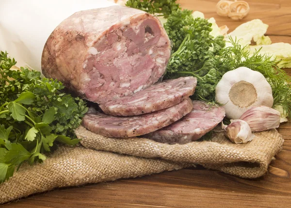 Carne de porco com queijo — Fotografia de Stock