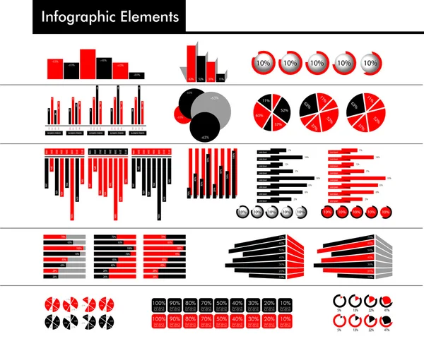 Infografik in schwarz, rot und grau — Stockvektor