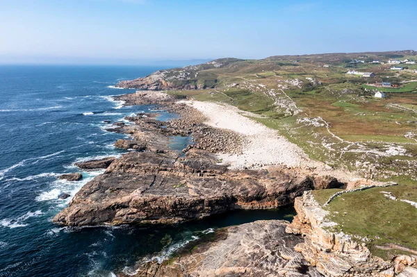 Vista aérea da praia por Falcorrib a sul de Dungloe, Condado de Donegal - Irlanda — Fotografia de Stock