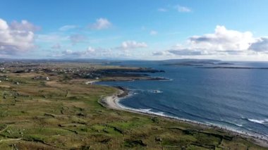 Gweedore-County Donegal, İrlanda 'nın güzel kıyı şeridinin havadan görünüşü