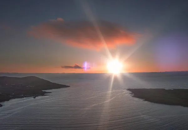 Pôr do sol em Portnoo no Condado de Donegal - Irlanda — Fotografia de Stock