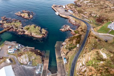 Donegal İlçesindeki Kincasslagh 'ın İrlanda' daki hava manzarası