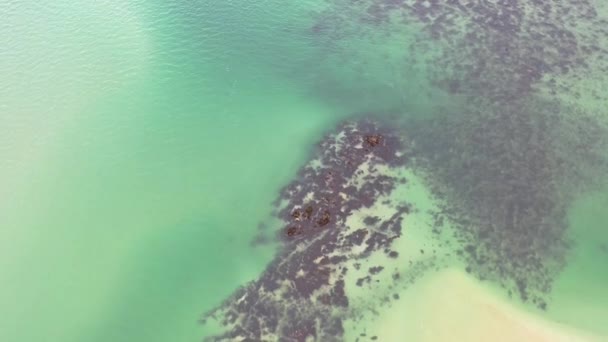 Vue aérienne du banc de sable dans la baie de Gweebarra par Lettermacaward dans le comté de Donegal - Irlande — Video