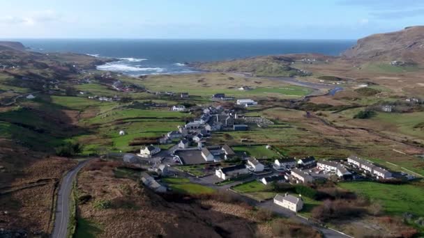 Luchtfoto Van Glencolumbkille County Donegal Republiek Ierland — Stockvideo