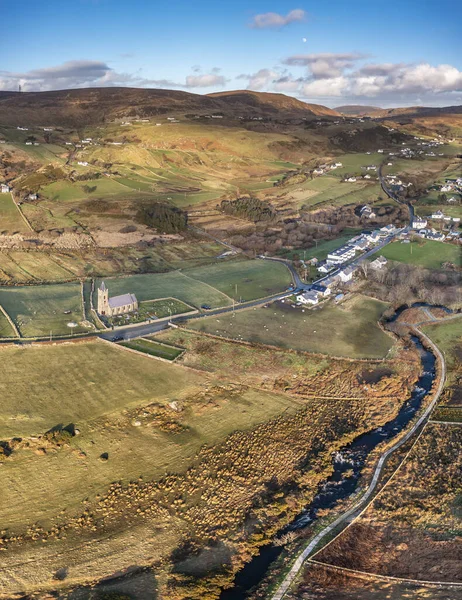 Αεροφωτογραφία της Glencolumbkille στην κομητεία Donegal, Δημοκρατία του Irleand — Φωτογραφία Αρχείου