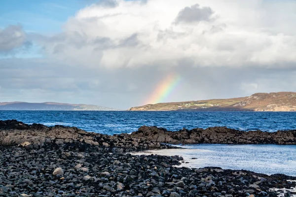 Beautiful rainbow above Crohy Head - County Donegal Ireland. — Stock Photo, Image