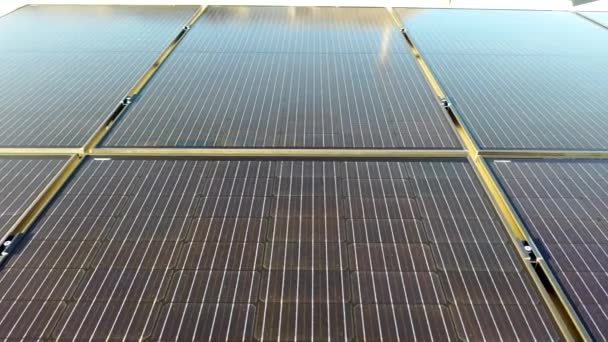 Nieuw type donkere Fotovoltaïsche cellen die elektrische energie produceren in de zon — Stockvideo