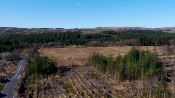 Aerial view of Bonny Glen in Frosses in County Donegal - Ireland. — Stock Video